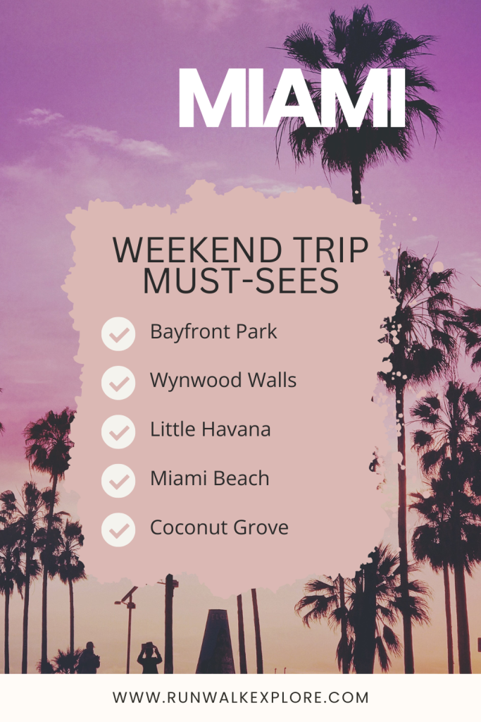 3-Day Miami Itinerary Travel Checklist Pinterest